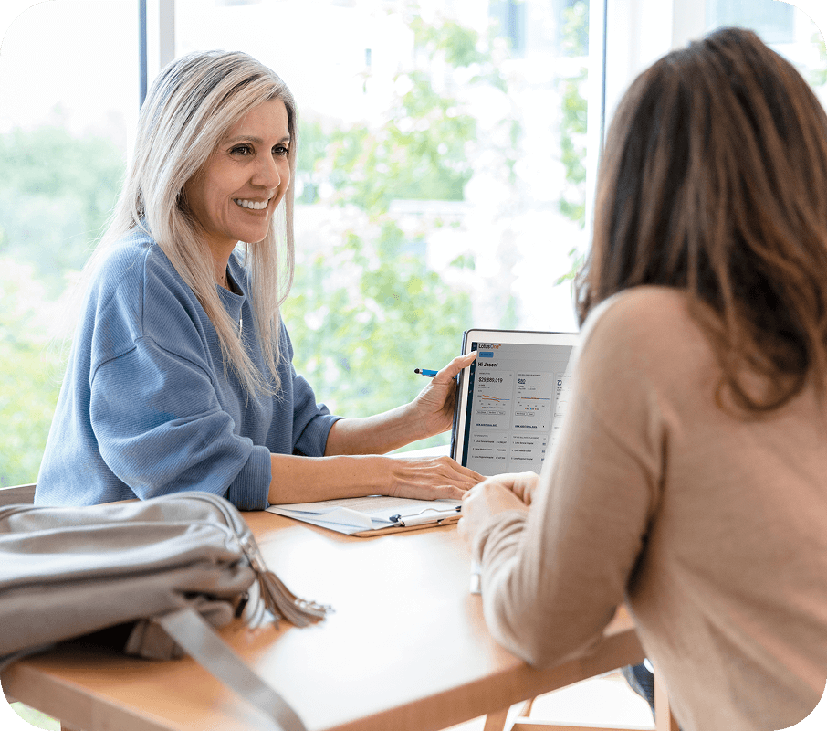 Image of two women talking